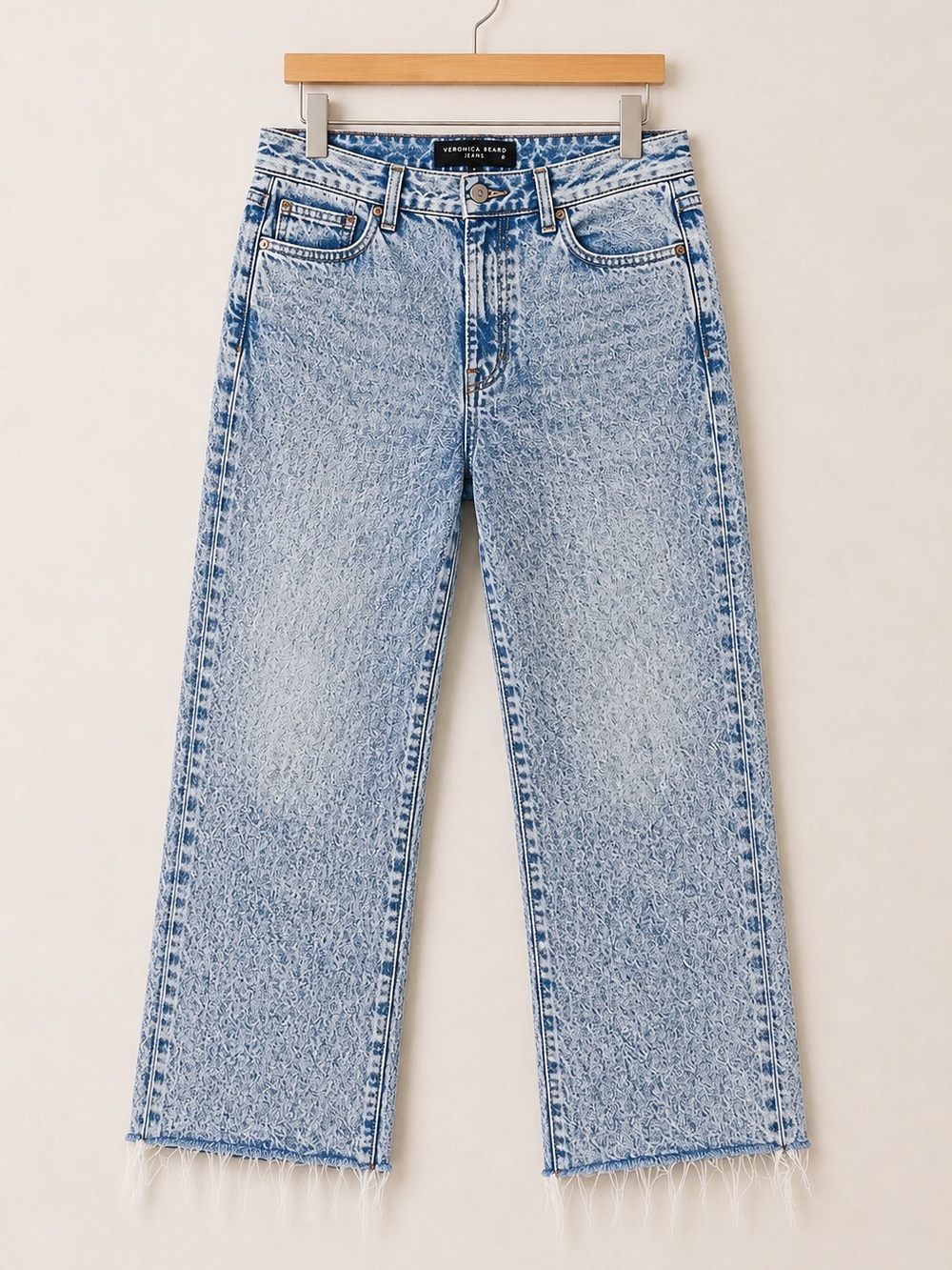 Veronica Beard Carly Kick Flare High Rise Jeans Acid Wash Pebble Stone Size 30 - Picture 4 of 9